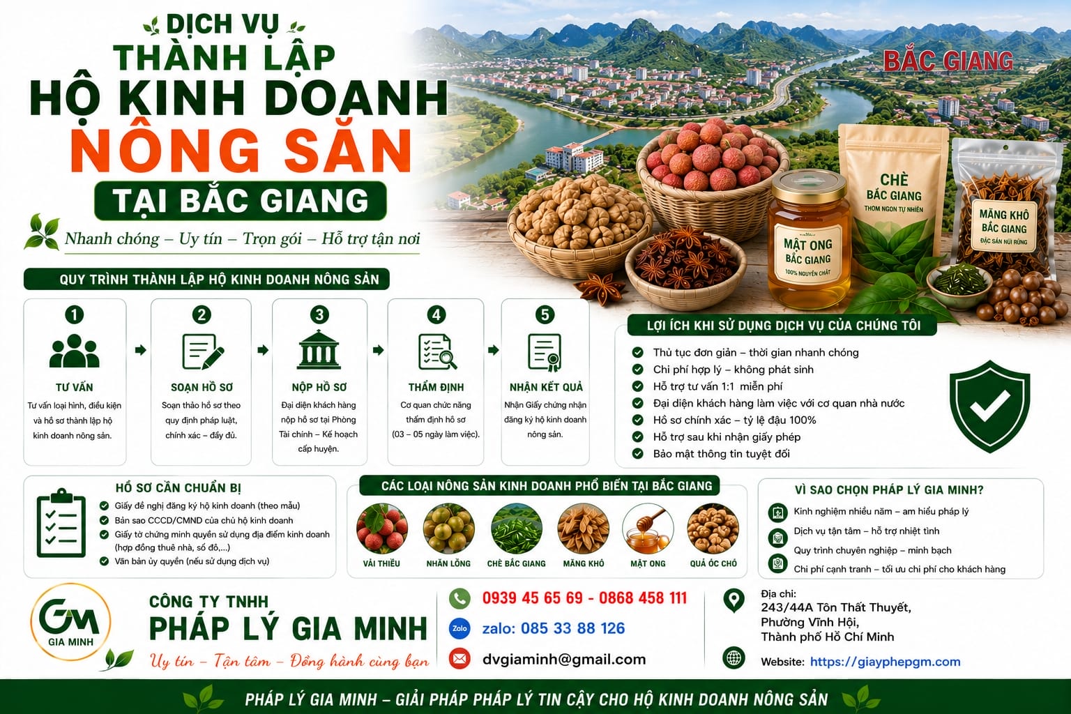 Dịch vụ thành lập hộ kinh doanh nông sản Bắc Giang