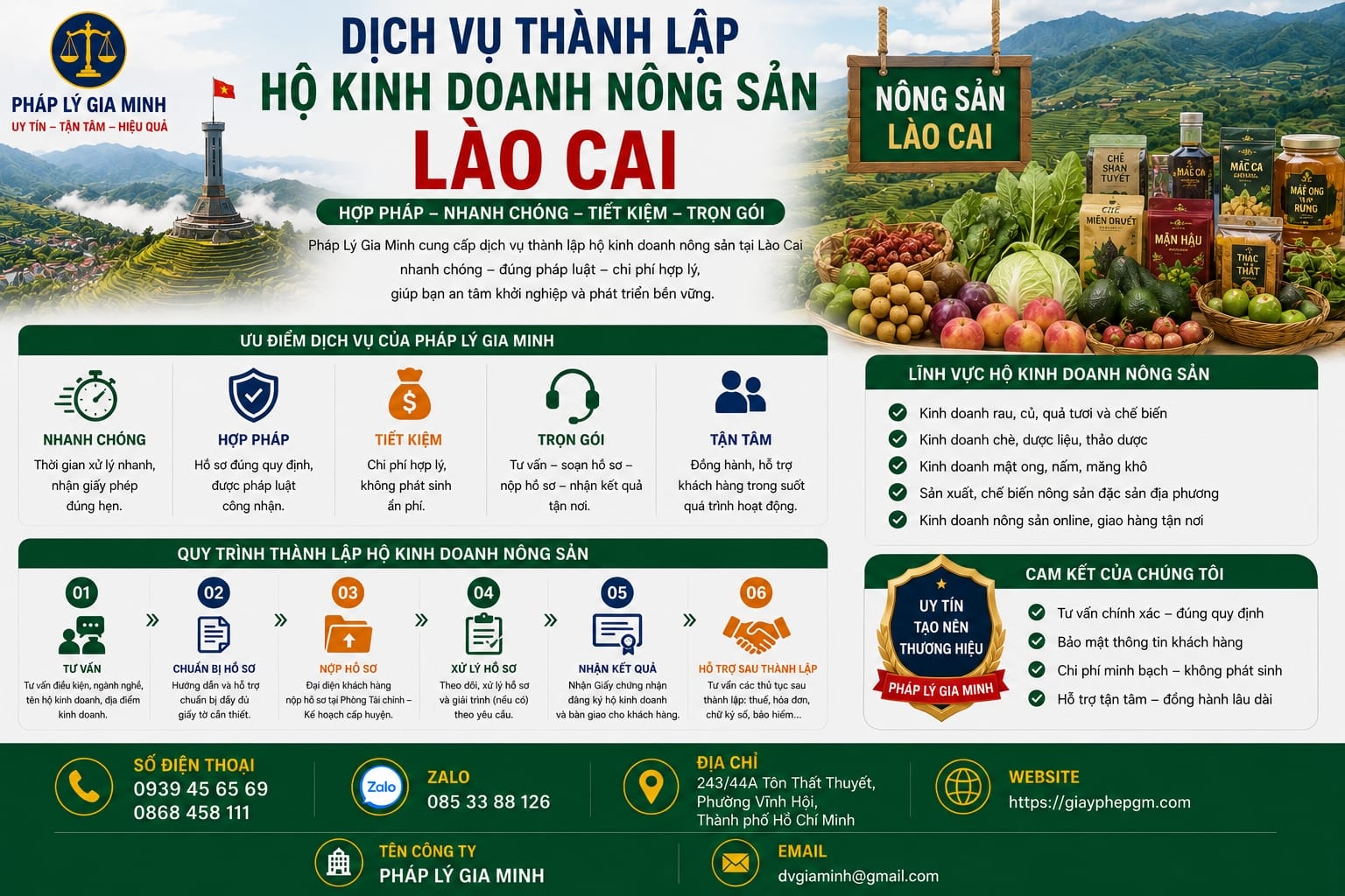 Dịch vụ thành lập hộ kinh doanh nông sản Lào Cai