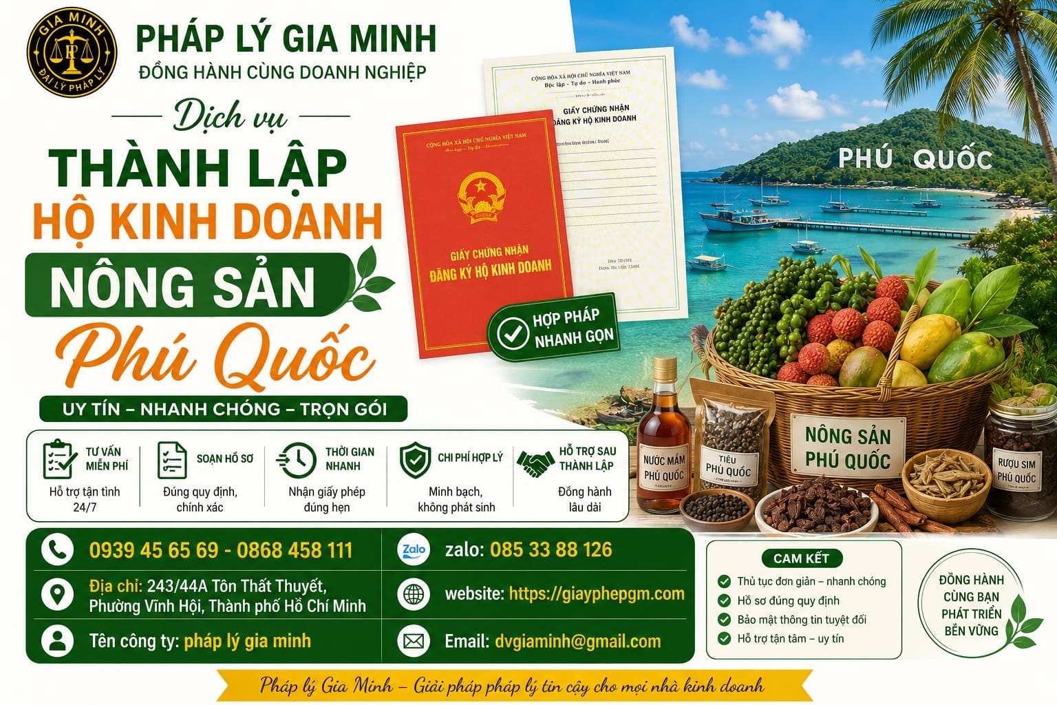 Dịch vụ thành lập hộ kinh doanh nông sản Phú Quốc