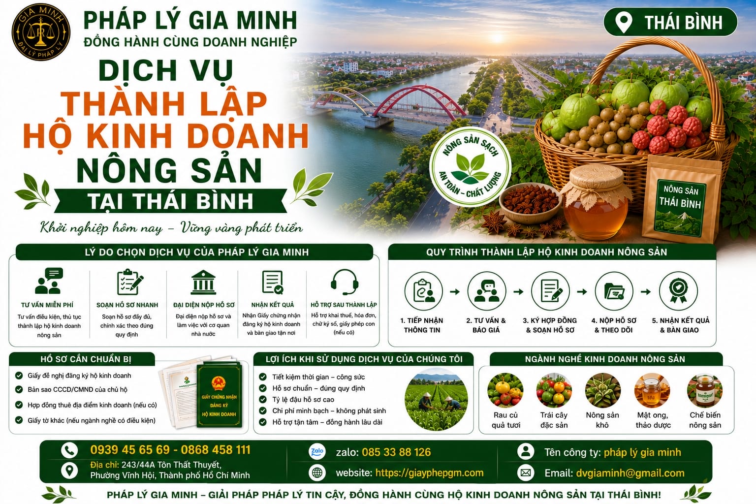 Dịch vụ thành lập hộ kinh doanh nông sản Thái Bình