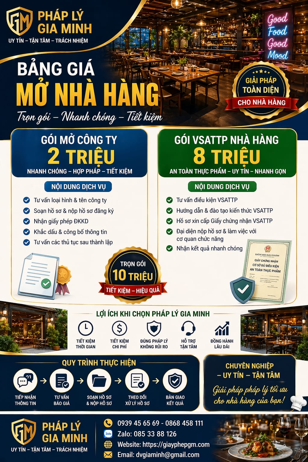 Dịch vụ xin giấy chứng nhận vệ sinh an toàn thực phẩm trọn gói