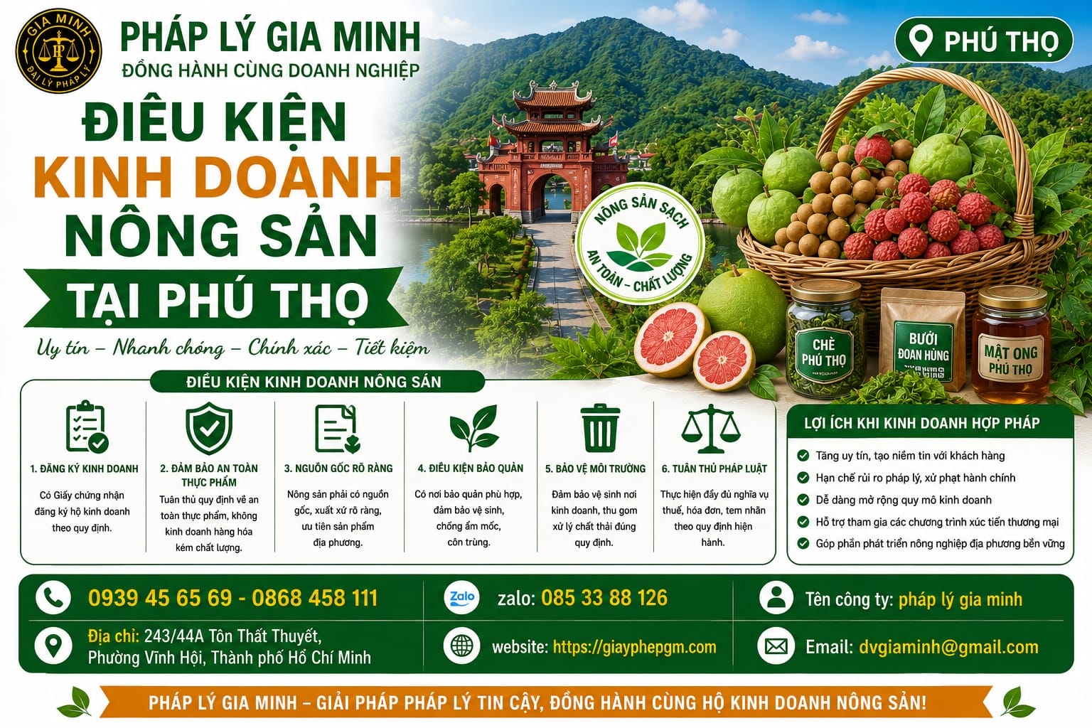 Điều kiện kinh doanh nông sản tại Phú Thọ