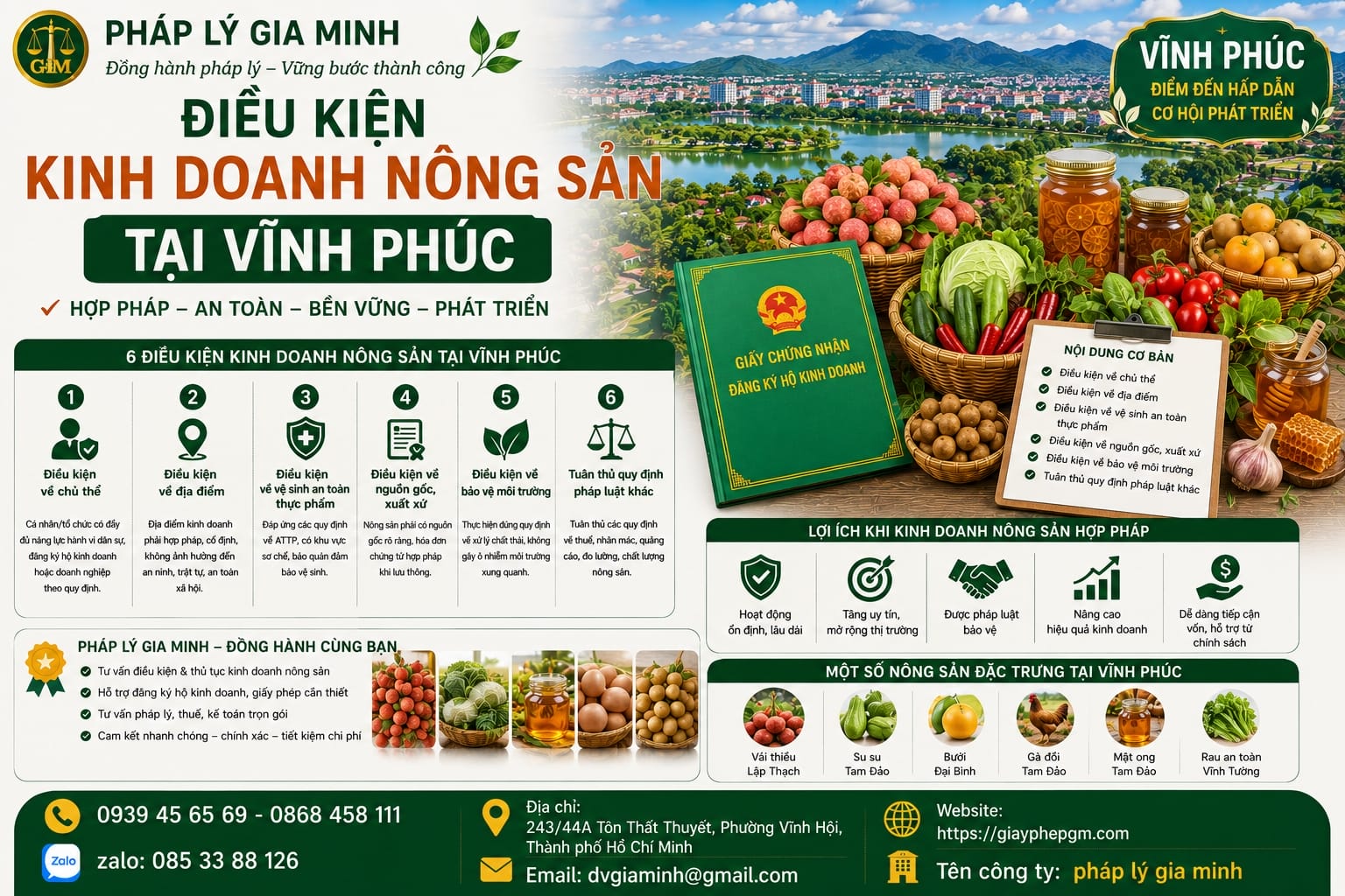 Điều kiện kinh doanh nông sản tại Vĩnh Phúc