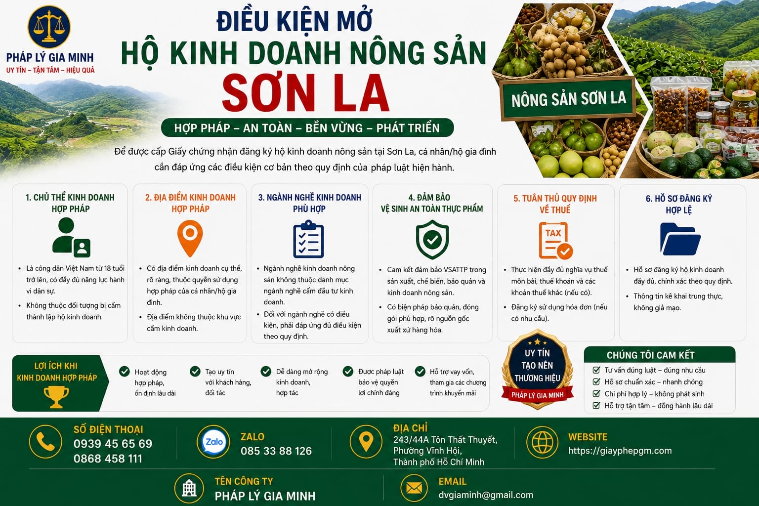 Điều kiện mở hộ kinh doanh nông sản Sơn La