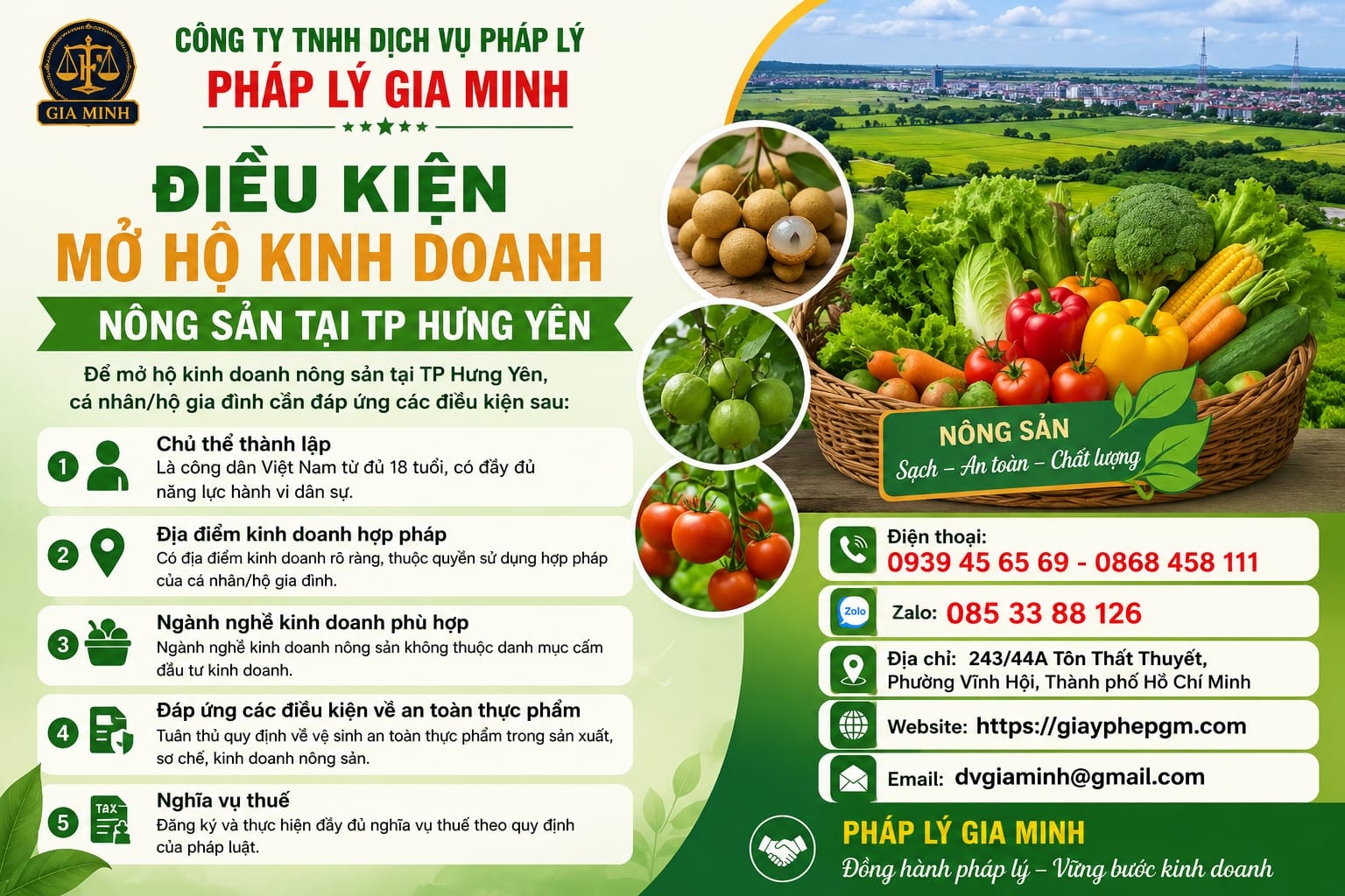 Điều kiện mở hộ kinh doanh nông sản tại Hưng Yên