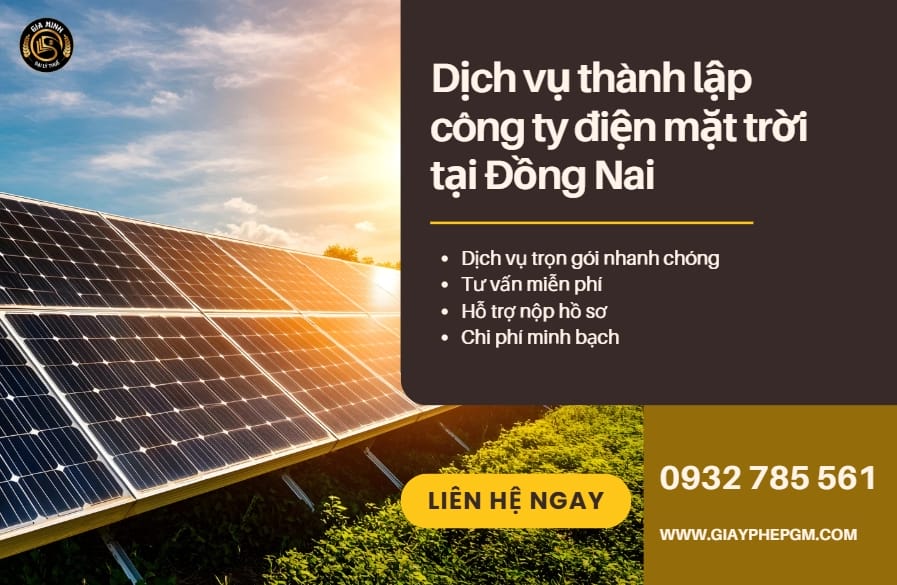 Dịch vụ thành lập công ty điện mặt trời tại Đồng Nai – Hướng dẫn chi tiết trọn gói mới nhất 5 Điều kiện thành lập công ty điện mặt trời ở Đồng Nai