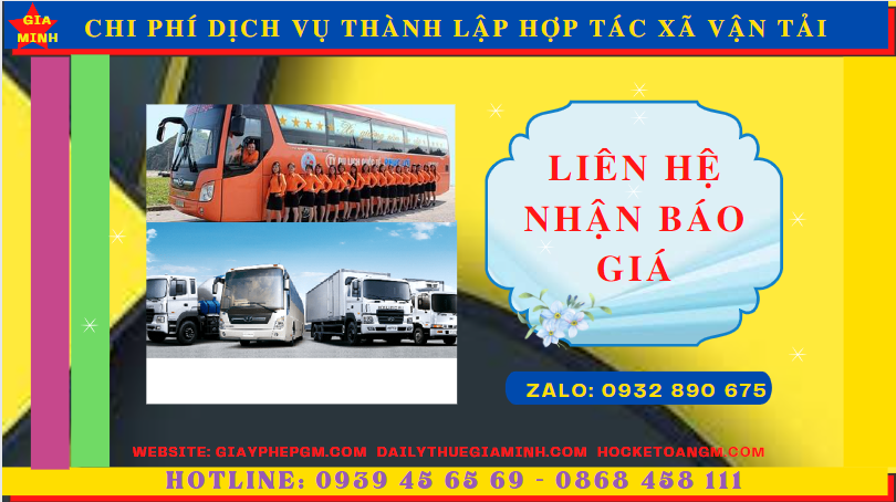 DỊCH VỤ THÀNH LẬP HỢP TÁC XÃ VẬN TẢI TẠI PHÚ QUỐC 5 Chi phí thành lập hợp tác xã vận tải tại Phú Quốc