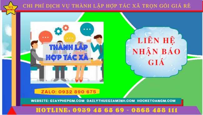 DỊCH VỤ THÀNH LẬP HỢP TÁC XÃ CÀ MAU TRỌN GÓI GIÁ RẺ 5 Chi phí dịch vụ thành lập hợp tác xã tại Cà Mau