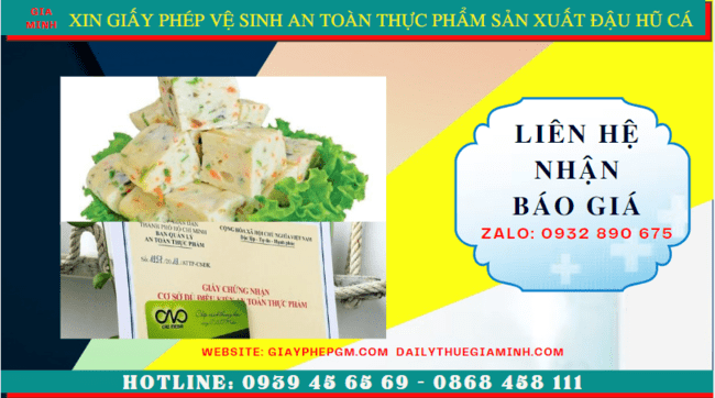 XIN GIẤY PHÉP VSATTP SẢN XUẤT ĐẬU HŨ CÁ TẠI BẠC LIÊU 2 Chi phí xin giấy phép vệ sinh an toàn thực phẩm sản xuất đậu hũ cá tại Bạc Liêu