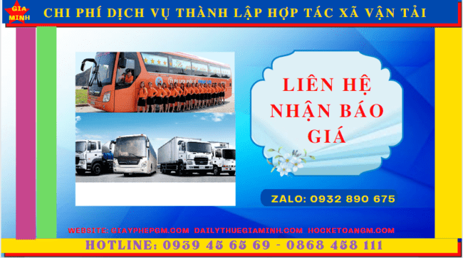 DỊCH VỤ THÀNH LẬP HỢP TÁC XÃ VẬN TẢI TẠI SÓC TRĂNG 5 Chi phí thành lập hợp tác xã vận tải tại Sóc Trăng