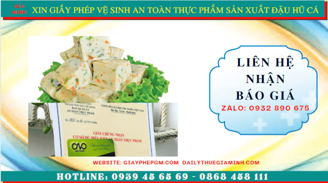 XIN GIẤY PHÉP VSATTP SẢN XUẤT ĐẬU HŨ CÁ TẠI CÀ MAU 2 Chi phí xin giấy phép vệ sinh an toàn thực phẩm sản xuất đậu hũ cá tại Cà Mau