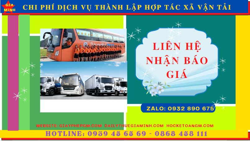 DỊCH VỤ THÀNH LẬP HỢP TÁC XÃ VẬN TẢI TẠI TIỀN GIANG 5 Chi phí thành lập hợp tác xã vận tải tại Tiền Giang