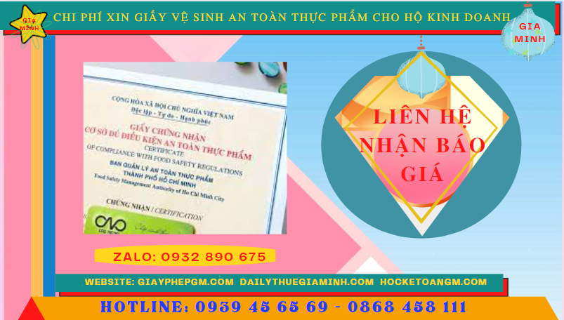 XIN GIẤY VỆ SINH AN TOÀN THỰC PHẨM CHO HỘ KINH DOANH TẠI TÂY NINH 5 Chi phí xin giấy vệ sinh an toàn thực phẩm cho hộ kinh doanh uy tín tại Tây Ninh