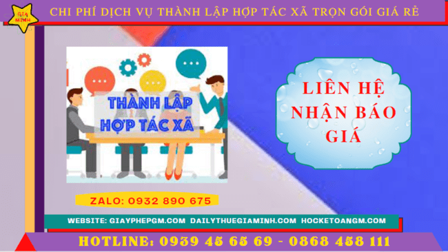 DỊCH VỤ THÀNH LẬP HỢP TÁC XÃ HẬU GIANG TRỌN GÓI GIÁ RẺ 5 Chi phí dịch vụ thành lập hợp tác xã tại Hậu Giang