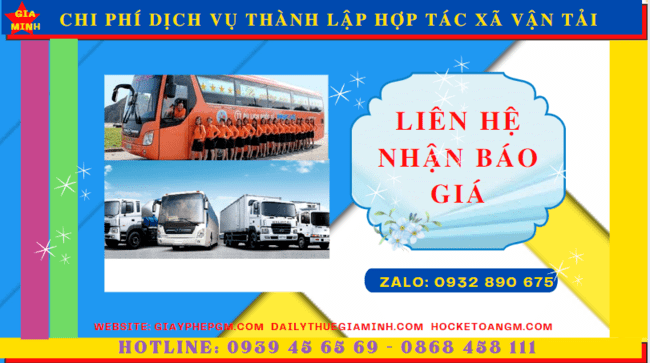DỊCH VỤ THÀNH LẬP HỢP TÁC XÃ VẬN TẢI TẠI VĨNH LONG 5 Chi phí thành lập hợp tác xã vận tải tại Vĩnh Long