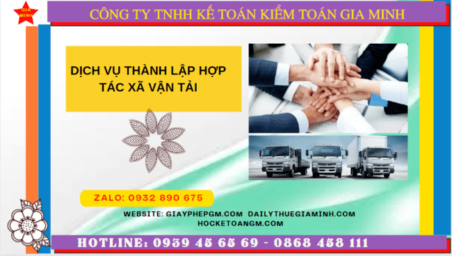 DỊCH VỤ THÀNH LẬP HỢP TÁC XÃ VẬN TẢI TẠI AN GIANG 6 Thủ tục đăng ký thành lập hợp tác xã vận tải tại An Giang