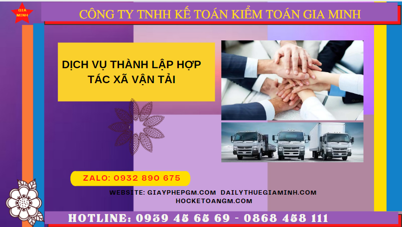 Dịch vụ thành lập hợp tác xã vận tải tại cà mau 6 Dịch vụ thành lập hợp tác xã vận tải tại Cà Mau