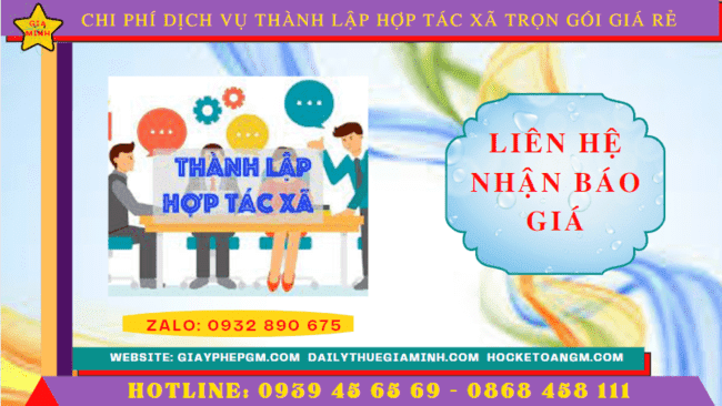Chi phí dịch vụ thành lập hợp tác xã tại Long An