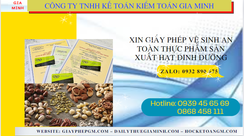 XIN GIẤY PHÉP VSATTP SẢN XUẤT HẠT DINH DƯỠNG TẠI TÂY NINH 6 Dịch vụ xin cấp giấy vệ sinh an toàn thực phẩm hạt dinh dưỡng tại Tây Ninh