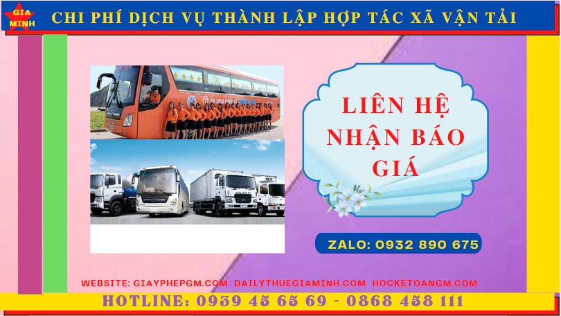 Dịch vụ thành lập hợp tác xã vận tải tại bình dương 5 Chi phí thành lập hợp tác xã vận tải tại Bình Dương