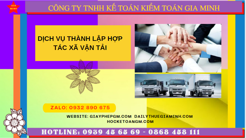 DỊCH VỤ THÀNH LẬP HỢP TÁC XÃ VẬN TẢI TẠI LONG AN 6 Thủ tục đăng ký thành lập hợp tác xã vận tải tại Long An