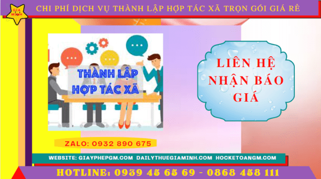 Dịch vụ thành lập hợp tác xã bình dương trọn gói giá rẻ 5 Chi phí dịch vụ thành lập hợp tác xã tại Bình Dương