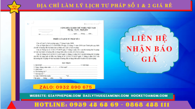 Địa chỉ làm lý lịch tư pháp số 1 & 2 tại Đồng Tháp giá rẻ 5 Giá dịch vụ làm lý lịch tư pháp tại Đồng Tháp