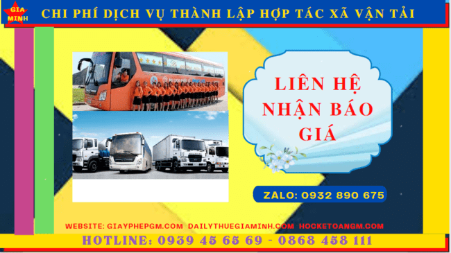DỊCH VỤ THÀNH LẬP HỢP TÁC XÃ VẬN TẢI TẠI BÌNH PHƯỚC 5 Chi phí thành lập hợp tác xã vận tải tại Bình Phước