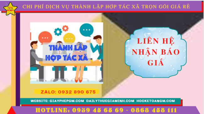 Dịch vụ thành lập hợp tác xã đắk nông trọn gói giá rẻ 5 Chi phí dịch vụ thành lập hợp tác xã tại Đắk Nông