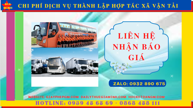 DỊCH VỤ THÀNH LẬP HỢP TÁC XÃ VẬN TẢI TẠI ĐỒNG NAI 5 Chi phí thành lập hợp tác xã vận tải tại Đồng Nai