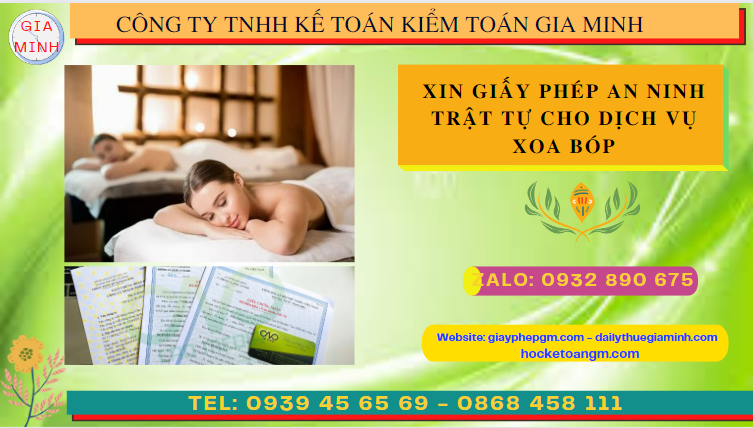 XIN GIẤY PHÉP AN NINH TRẬT TỰ CHO DỊCH VỤ XOA BÓP TẠI CÀ MAU 1 Thủ tục xin giấy phép an ninh trật tự ở Cà Mau