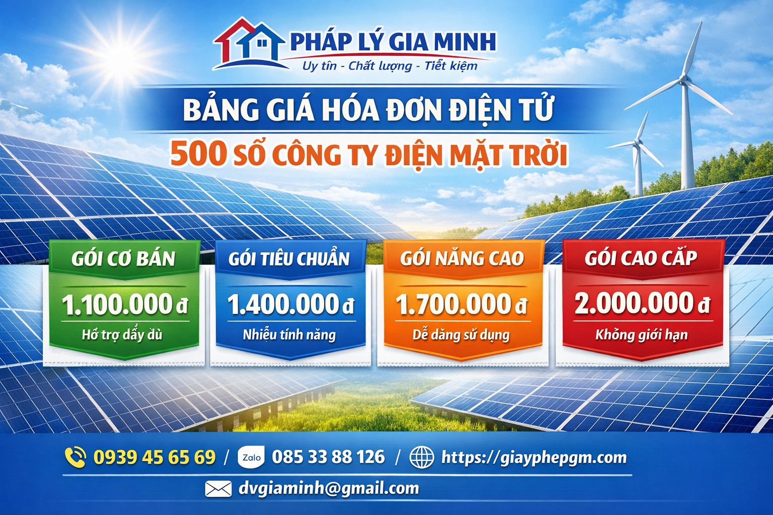 Thành lập công ty điện mặt trời tại Lâm Đồng – Đầu tư năng lượng tái tạo bền vững 7 Giá hóa đơn điện tử công ty điện mặt trời mới thành lập tại lâm đồng