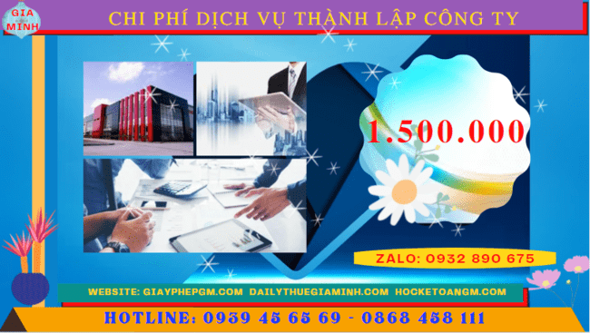 Bảng chi phí dịch vụ thành lập công ty trọn gói tại Cao Bằng