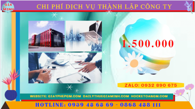 Bảng chi phí dịch vụ thành lập công ty trọn gói tại Điện Biên
