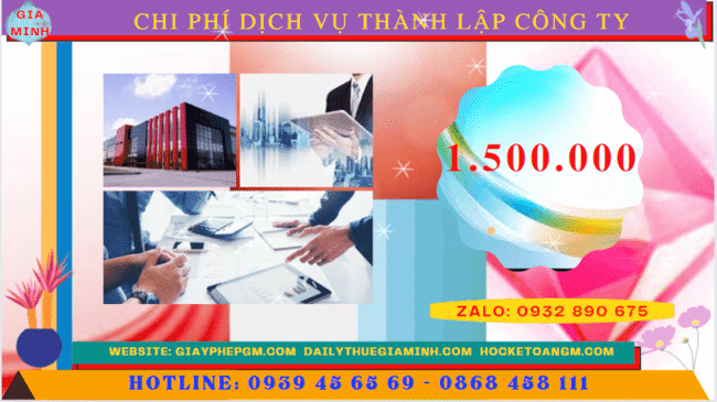 Bảng chi phí dịch vụ thành lập công ty trọn gói tại Hòa Bình