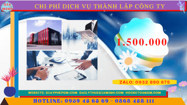 Dịch vụ thành lập công ty tại Huế nhanh gọn – giá rẻ chỉ 1.500.000 5 Bảng chi phí dịch vụ thành lập công ty trọn gói tại Huế