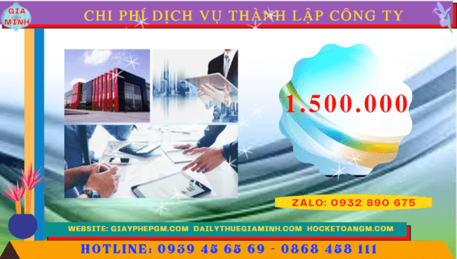 Dịch vụ thành lập công ty tại ninh bình nhanh gọn - giá rẻ chỉ 1.500.000 5 Bảng chi phí dịch vụ thành lập công ty trọn gói tại Ninh Bình