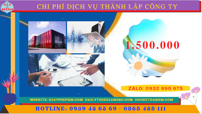 Dịch vụ thành lập công ty tại sơn la nhanh gọn - giá rẻ chỉ 1.500.000 5 Bảng chi phí dịch vụ thành lập công ty trọn gói tại Sơn La
