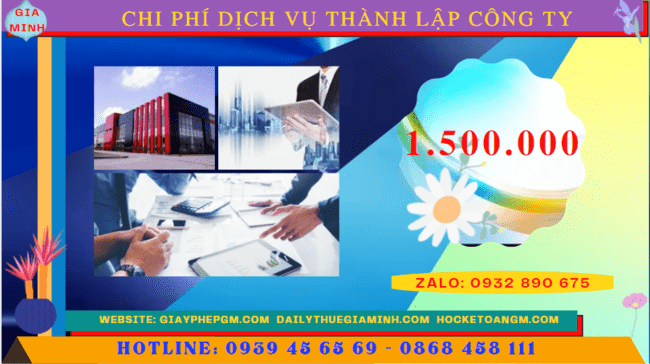 Dịch vụ thành lập công ty tại thái bình nhanh gọn - giá rẻ chỉ 1.500.000 5 Bảng chi phí dịch vụ thành lập công ty trọn gói tại Thái Bình