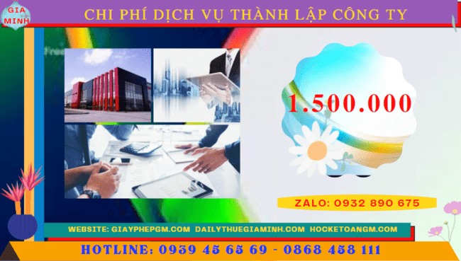 Dịch vụ thành lập công ty tại thành phố huế nhanh gọn - giá rẻ chỉ 1.500.000 5 Bảng chi phí dịch vụ thành lập công ty trọn gói tại Thành Phố Huế