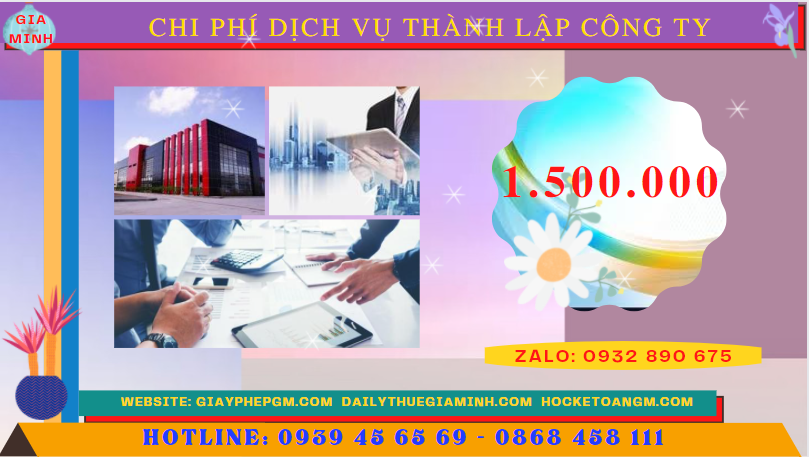 Dịch vụ thành lập công ty tại thành phố hưng yên nhanh gọn - giá rẻ chỉ 1.500.000 5 Bảng chi phí dịch vụ thành lập công ty trọn gói tại Thành Phố Hưng Yên