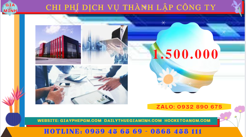 Dịch vụ thành lập công ty tại tp hưng yên nhanh gọn - giá rẻ chỉ 1.500.000 5 Bảng chi phí dịch vụ thành lập công ty trọn gói tại TP Hưng Yên