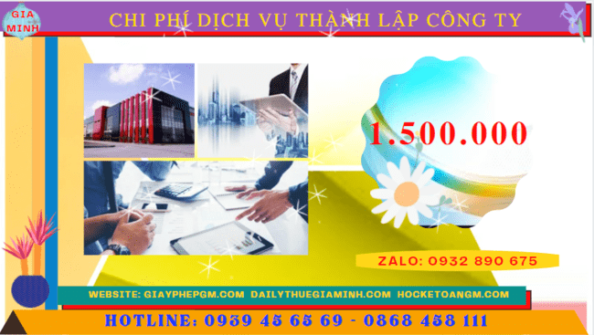Bảng chi phí dịch vụ thành lập công ty trọn gói tại Vĩnh Long