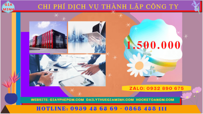 Bảng chi phí dịch vụ thành lập công ty trọn gói tại Yên Bái