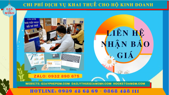 Bảng giá chi tiết dịch vụ khai thuế cho hộ kinh doanh tại Bình Định