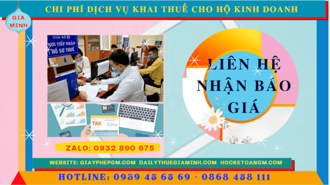 Bảng giá chi tiết dịch vụ khai thuế cho hộ kinh doanh tại Quận Ninh Kiều