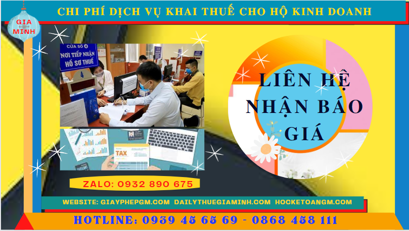 Bảng giá chi tiết dịch vụ khai thuế cho hộ kinh doanh tại Thành phố Phủ Lý