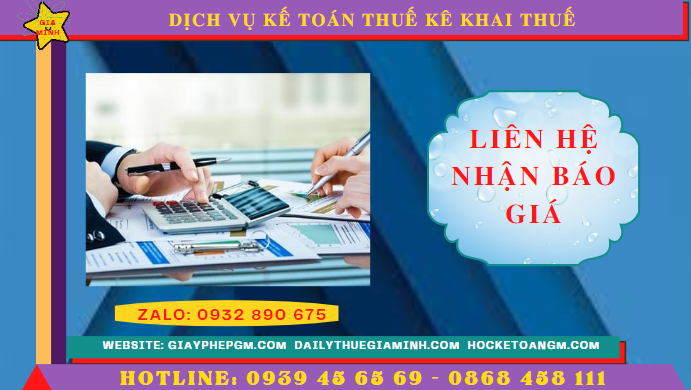 Chi phí dịch vụ kê khai thuế ban đầu tại Bà Rịa Vũng Tàu