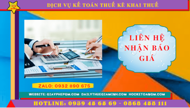 Dịch vụ kế toán thuế và kê khai thuế lần đầu tại Bắc Giang chuyên nghiệp, uy tín 5 Chi phí dịch vụ kê khai thuế ban đầu tại Bắc Giang