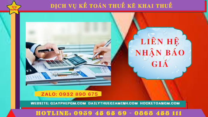 Chi phí dịch vụ kê khai thuế ban đầu tại Bến Tre